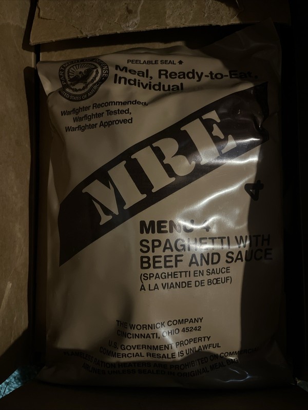 Collectible Meal Ready To Eat Military MRE MENU NO 4 Spaghetti With Beef 2025