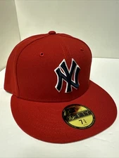 NY Yankees Red Limp Bizkit Durst Fitted Cap 7 3/8 New Era - LIMITED EDITION Rare