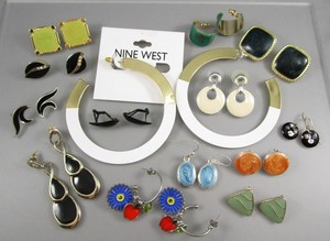 Vintage Modern Varying Styles Multicolor Enamel LOT of 14 Post Earrings 195A