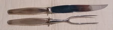Towle Silver "Contour" 1950 Carving Set- Stainless Blade & Fork-Sterling Handles