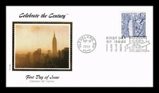 ART DECO STYLE EMPIRE STATE BLDG 1920s DECADE CTC 1998 COLORANO SILK CACHET FDC
