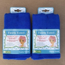 2 Women’s Head Towel Evri Twirly Towel Royal Blue