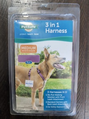 PetSafe 3-in-1 Dog Harness Medium Purple No Pull w/ Two Point Control Leash