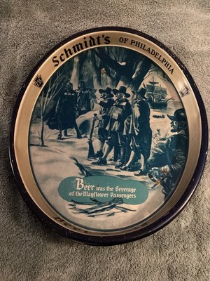 SCHMIDT'S of PHILADELPHIA BEER ALE Tray 15'' Mayflower Christian Schmidt Brewing