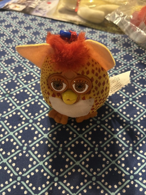 MC DONALD'S 2000 HAPPY MEAL' FURBY' PLUSH TOY 3” Zipper Pull CLIP KEYCHAIN