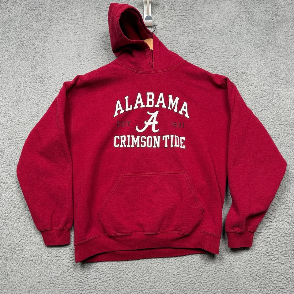 Alabama Crimson Tide Hoodie Mens Large Red Pullover Sweatshirt NCAA College - Image 2 of 4