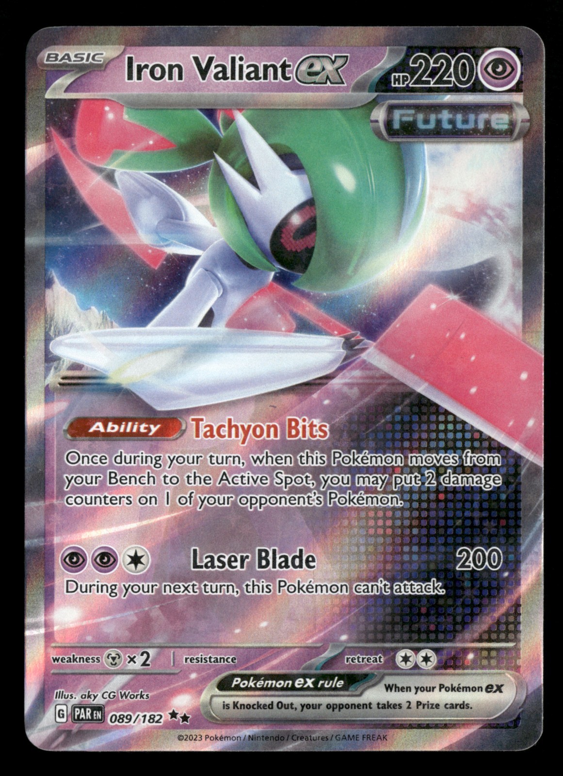 Iron Valiant ex - 089/182 - Ultra Rare - Paradox Rift - Pokemon Card - NM/M
