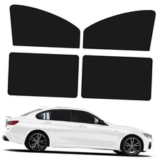 Car Side Window Sun Shades,100% Block Light, Sun Protection and 4 PCS Black