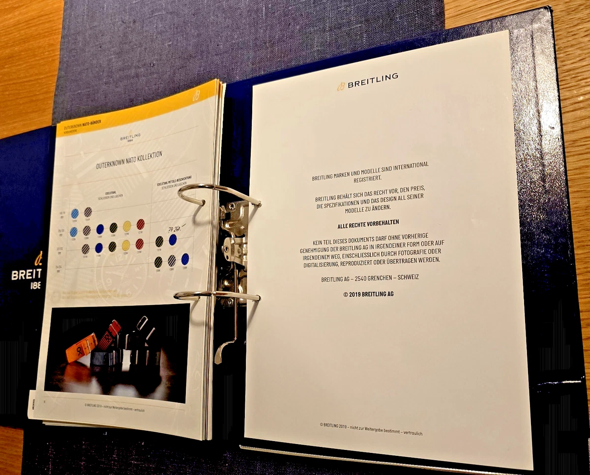 CARPETA DE VENTAS/CARPETA DE VENTAS ORIGINAL.BREITLING 2019 CONCESIONARIOS/DISTRIBUIDORES ¡SOLO RARA!