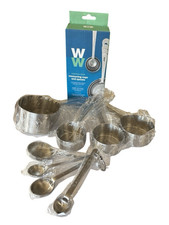 NIB Weight Watchers WW Stainless Steel Measuring Cups and Spoons 8 Piece Set
