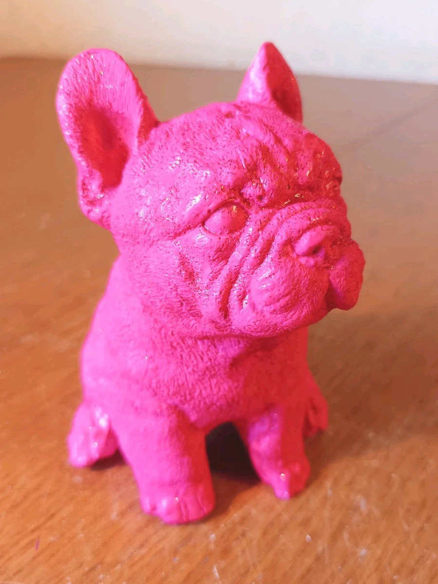 Französische Bulldogge Figur.French Bulldog Handarbeit.Aus Alabaster Gibs