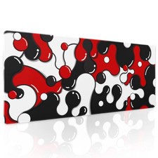 Red Black White Mouse Pad Anime Cool Geometric Japanese Extended Desk Mat 80X...