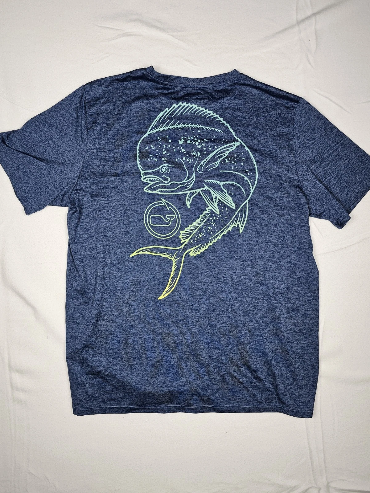 Vineyard Vines Shirt Mens Large Blue Performance Fishing Outdoor UV Mahi Shirt