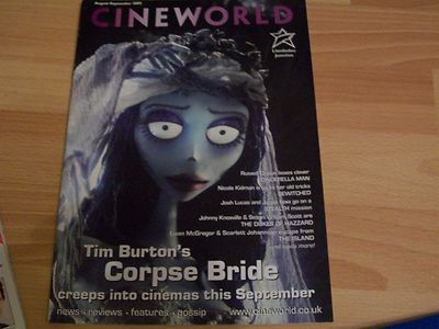 PROMOTIONAL CINEWORLD FILM MAGAZINE features THE CORPSE BRIDE / BEWITCHED / 