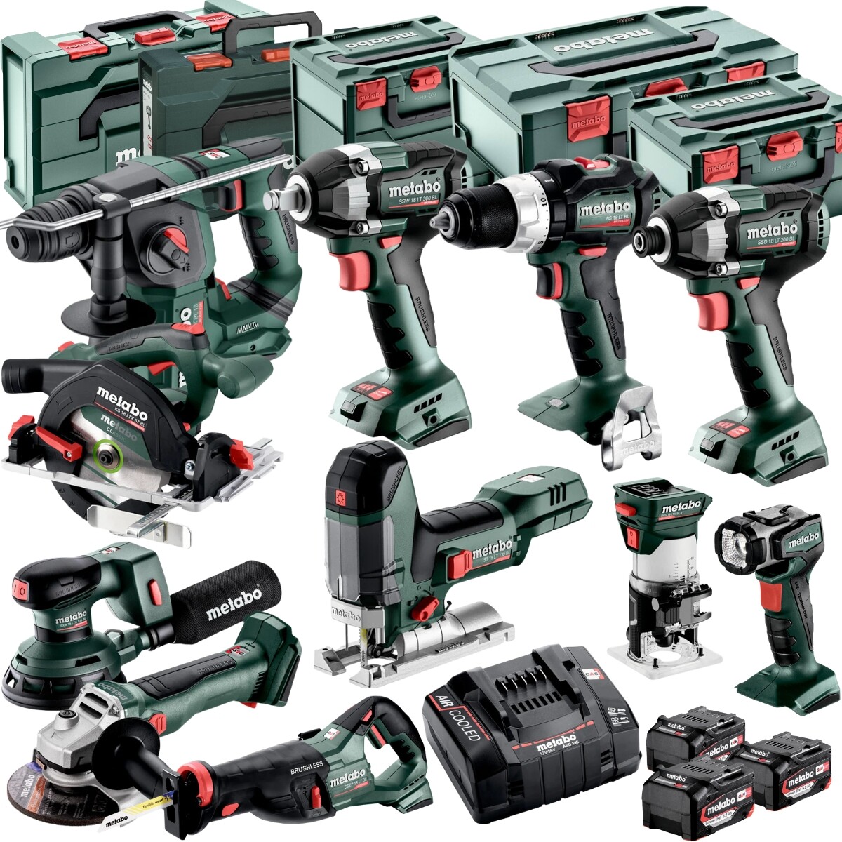 Metabo 18V 11pcs Brushless Combo Tool Kit x Battery