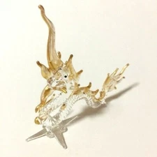  1 Pcs  Gold King of Naga Hand Blown Glass Art Figure  # BG 86