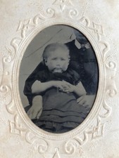 Antique Tintype Hidden Mom Mother Cutie Creepy Photo Halloween Baby Carrie