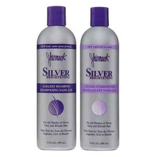 Silver Brightening Purple Shampoo and Conditioner Set for all types of silver...