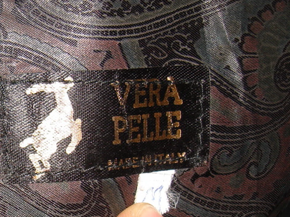 CHAQUETA ESTILO DENIM 100% CUERO NEGRA VERA PELLE RARA HECHA EN ITALIA TALLA. M Foto 3 de 4