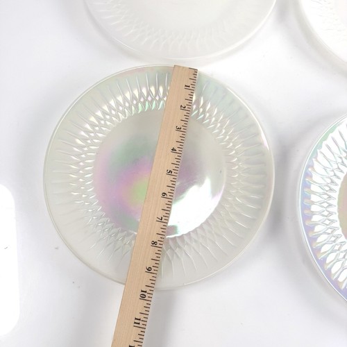Vintage 10 piezas Lote de platos remolino iridiscentes de vidrio federal Moonglow tazas de azúcar - Imagen 23 de 23
