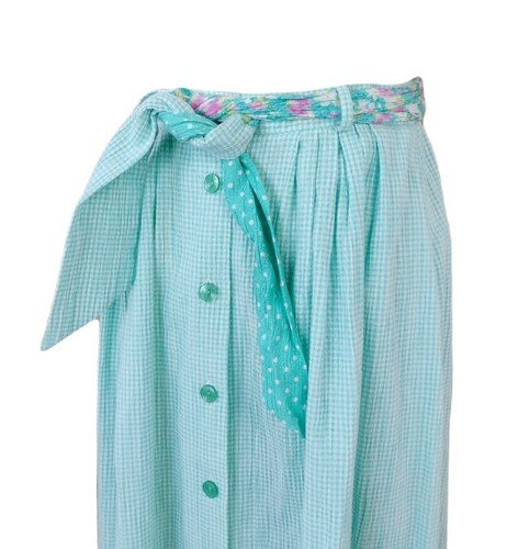 De Colección Napa Valley Petites Falda Verde Guinga Floral Botón Bolsillos Frontales Midi S - Imagen 5 de 9