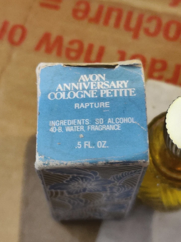 VINTAGE AVON ANNIVERSARY COLOGNE PETITE RAPTURE .5 FL. OZ new old stock Nos - Image 2 of 2