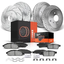 Front & Rear Drilled Rotor &Ceramic Brake Pad for Nissan Frontier Suzuki Equator