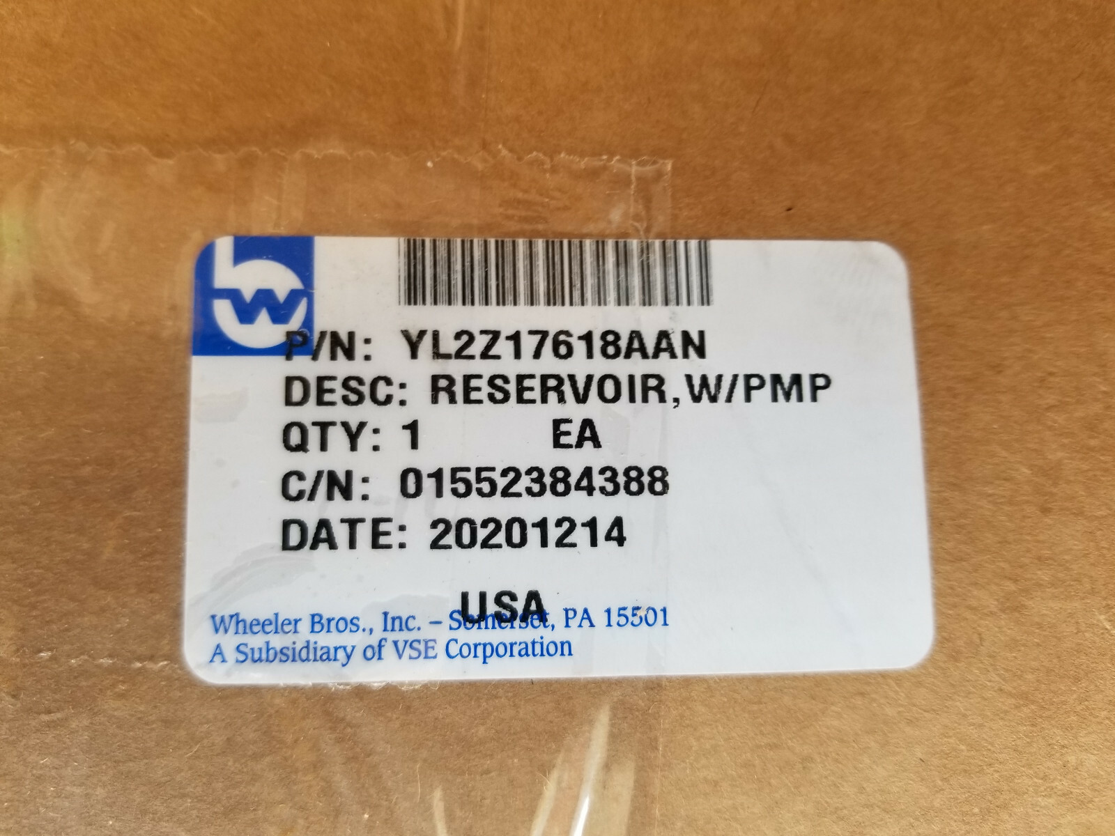 Wheeler Brothers RESERVOIR (WINDSHIELD WASHER) WITH PUMP 