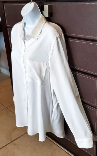 CASA CABANA 100% Rayon Women's Long Sleeve Button-Down Blouse, White, Size M NWT - Picture 3 of 9