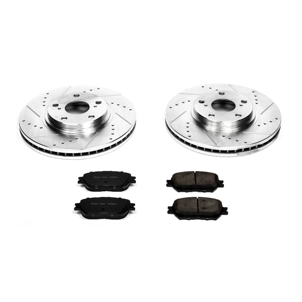 Juego de 2 ruedas Powerstop K1143 discos de freno y kits de pastillas delanteras para Toyota Camry 02-04 Foto 3 de 3