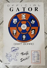 Vintage 1980’s 1985 UF Florida Gator Dart Board ‘Nuff Said Schedule /SEC Coaches