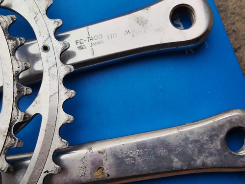 SHIMANO DURA ACE KURBELGARNITUR FC-7400 170 JH VIA JAPAN GUARNITURA BICI VINTAGE - Bild 20 von 24