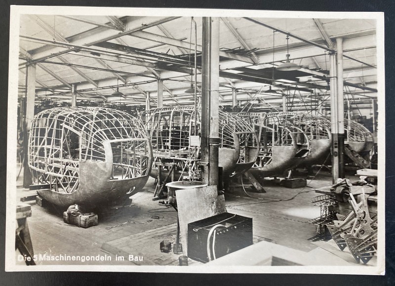 Mint Germany Real Picture Postcard Graf Zeppelin gondolas construction
