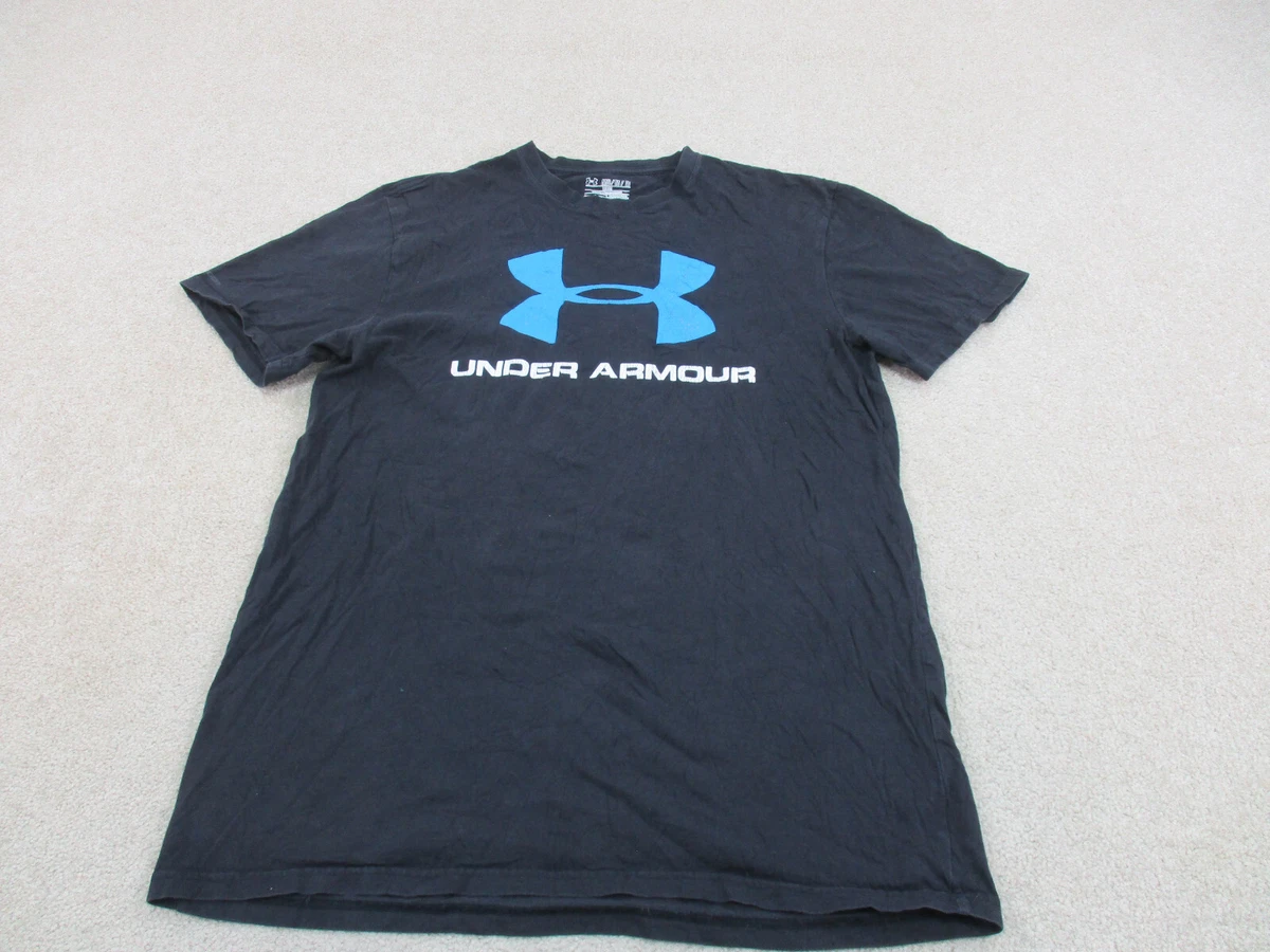 Under Armour Shirt Adult Medium Black Blue Lightweight Athletic Outdoor Mens