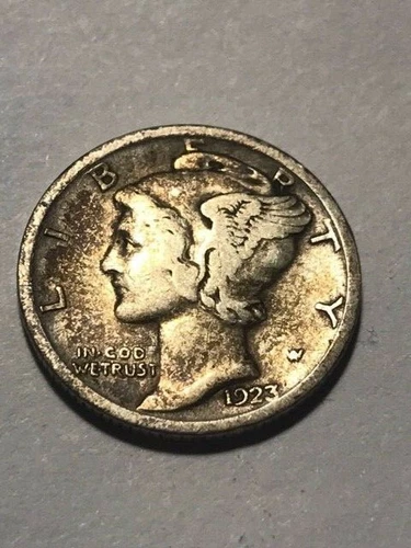1923 Mercury Silver Dime VG+ #14190