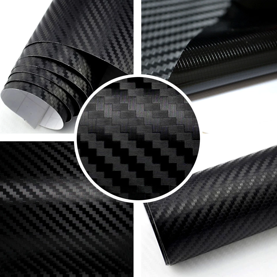 9,8€/m² Carbon Folie 3D Struktur schwarz 152 x 200 cm Klebefolie matt glanz - Bild 3 von 3