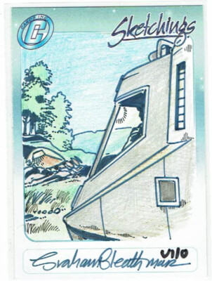 UFO 2004 Cards Inc Case Topper Skethcings Sketch by Grant Bleathman RARE U110