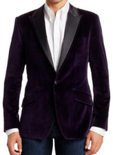 Men Purple Smoking Velvet Jacket Elegant Luxury Stylish Designer Party Wear Coat