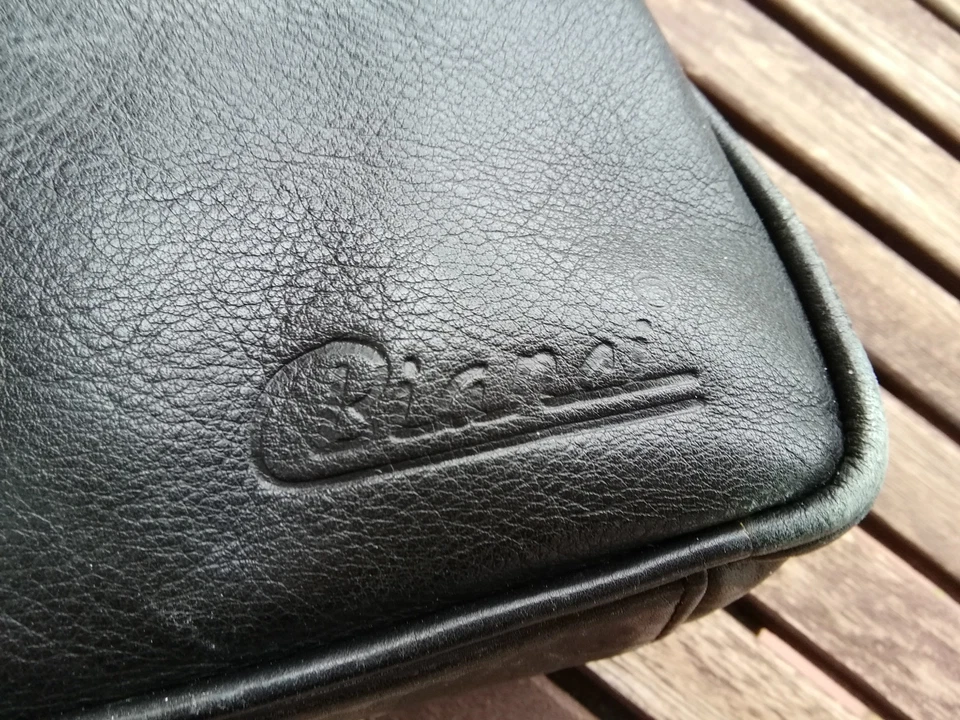 Bianci weiche Vintage Leder Tasche Ledertasche Umhängetasche schwarz 33 x 26 cm - Bild 2 von 4