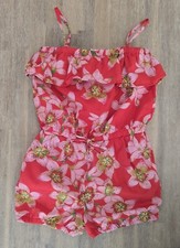 BABY GAP Girls Floral Red  Pink Short Romper One Piece - size 4 years