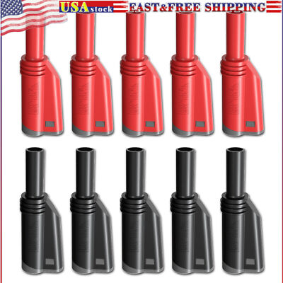 10PCS 4mm Banana Male Plug Shrouded Fully Insulated Stackable Connector