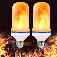 LED Flame Effect Fire Light Bulbs 4 Modes, Decorative Flickering Lights