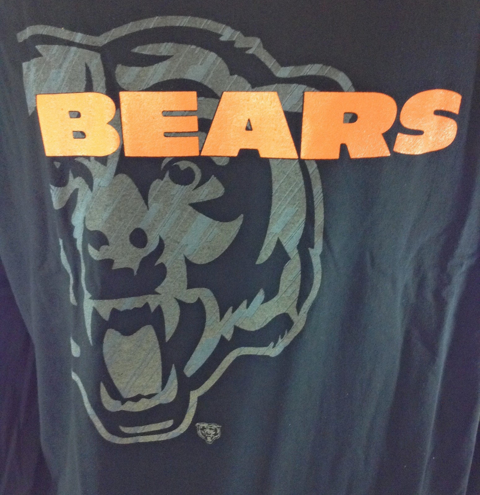 NEW Mens MAJESTIC Chicago Bears Long Sleeve Reflective NFL Football Black Shirt eBay