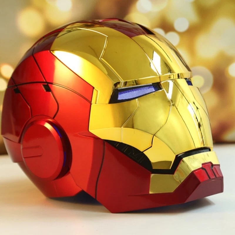 1/1 Iron Man MK5 Jarvis Sound Control Wearing Helmet Electroplated Gold In Spot - Image 2 of 4