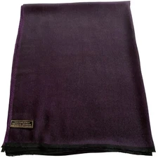 CJ Apparel Black & Purple Solid Color Nepalese Fringe Shawl Seconds Pashmina NEW