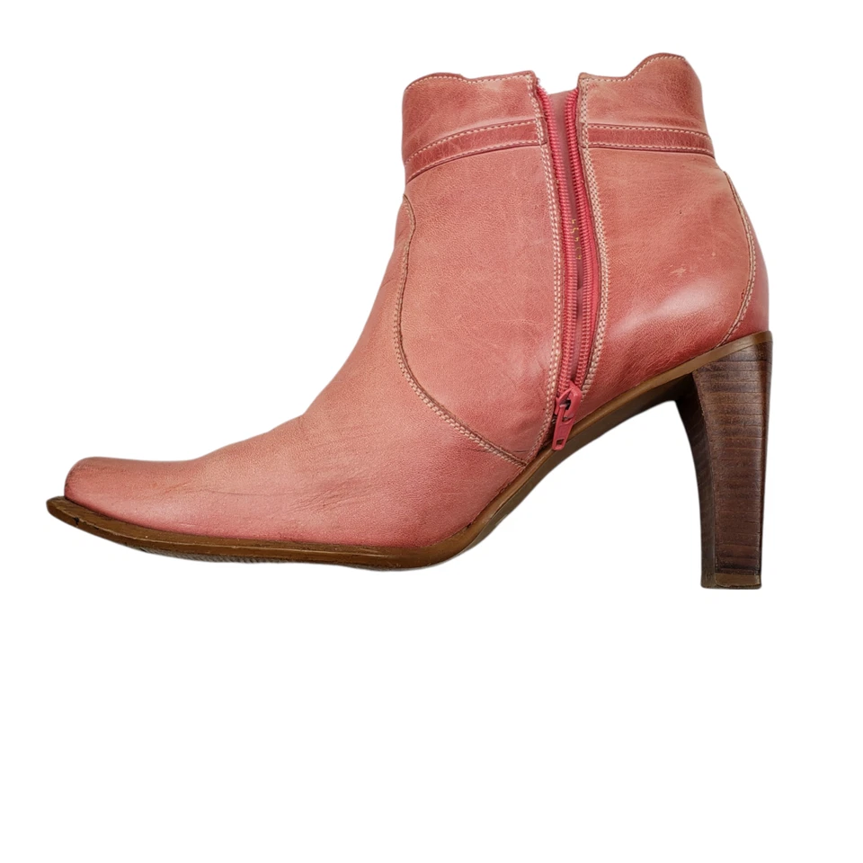 Durango VTG Women's Boots Size 8 1/2 M Leather Square Toe and Heel Ankle Zipper - Image 3 of 4