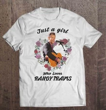 Randy Travis Short Sleeve Cotton White Men All size T-shirt