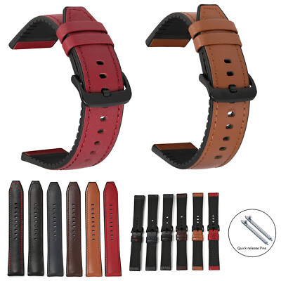 Leather Strap for Samsung Galaxy Watch 3 Gear S3 Active 2 Amazfit TPU Watch Band
