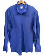 PATAGONIA Base Layer Shirt Men XL REGULATOR 1/4 Zip Blue Stretch VTG Made In USA