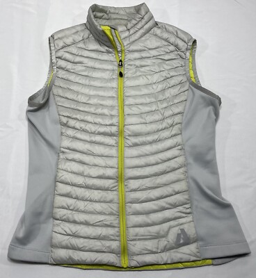 Eddie Bauer First Ascent EB800 Puffer Vest Goose Down Women Medium Gray - Read